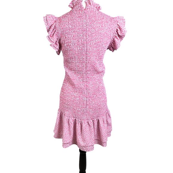 French Connection Womens Elao Verona Crepe Mini Dress Smocked Dress Sz M Fairy - Picture 6 of 12